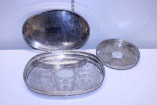 Three good quality silver plated trays including Viner's etc