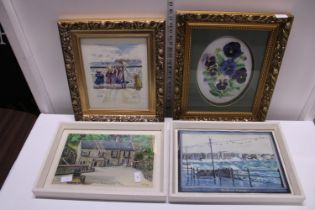 A selection of assorted framed art work etc