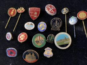 A selection of colliery mining related enamel badges