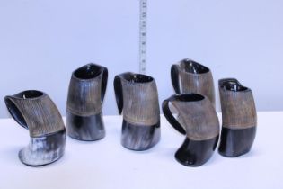 A job lot of assorted horn beakers