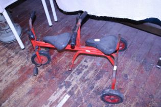 A vintage Iscaselle child's tandem tricycle, Shipping unavailable