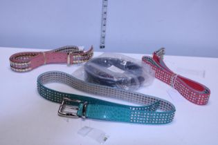 A selection of new assorted belts