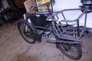 A antique 1920's hopper bakers push bike for restoration, shipping unavailable