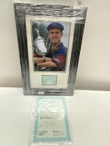 A framed and signed photo of Payne Stewart with COA