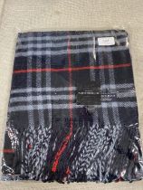 A new with tags Burberry 100% lambs wool Navy shawl 206 x 70cm