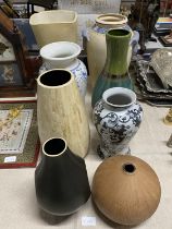 A large selection of ceramic vases. Shipping unavailable