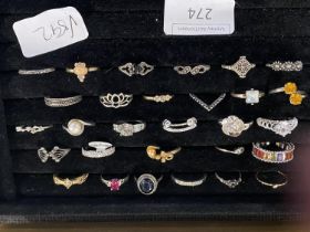 A selection of costume jewellery rings