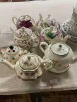 A job lot of assorted vintage teapots with various makers. Collection only