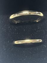 Two 9ct gold plain rings size L