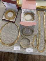 A selection of gold tone jewellery