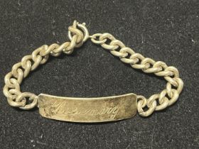 A 925 silver ID bracelet with dedication