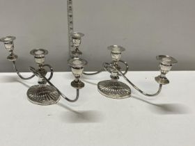 Two silver plated candelabras