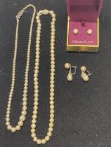 A selection of 925 silver jewellery and graduated pearls
