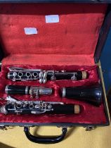 A cased Boosey and Hawkes clarinet