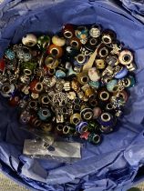 A job lot of costume jewellery beads