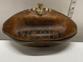 A 1950's/60's rugby ball signed by Hunslet Rugby team