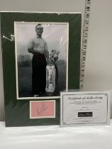 A Arnold Palmer photograph with inset autograph with COA