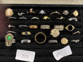 A selection of costume jewellery rings