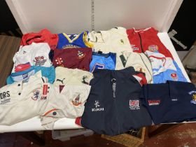 A selection of assorted sports shirts