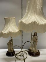 Two Italian figural table lamps, shipping unavailable