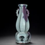 A Chinese Jun-ware Purple Splashed Vase