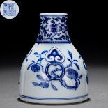 A Chinese Blue and White Fruits Zun Vase