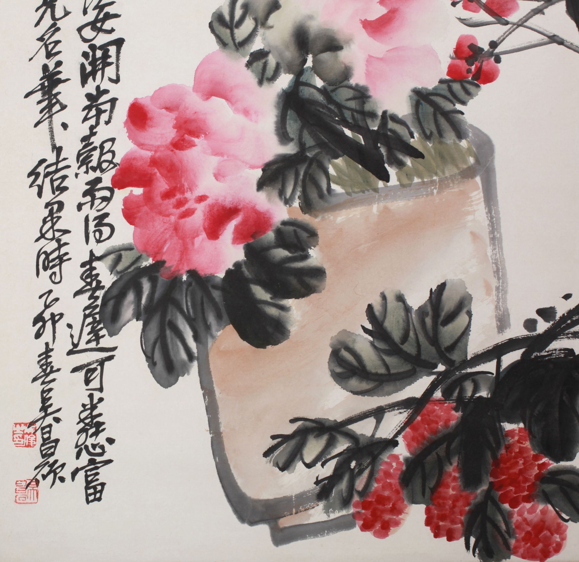 A Chinese Scroll Painting By Wu Changshuo - Image 6 of 11