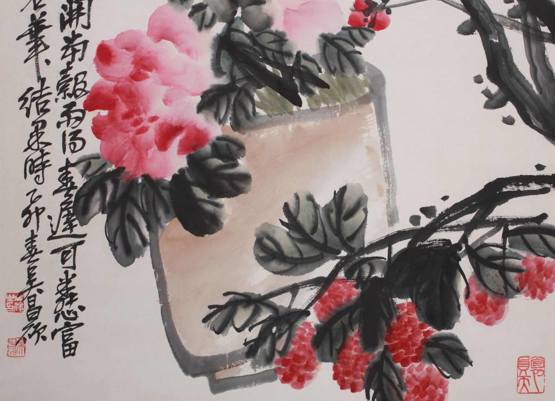 A Chinese Scroll Painting By Wu Changshuo - Image 8 of 11