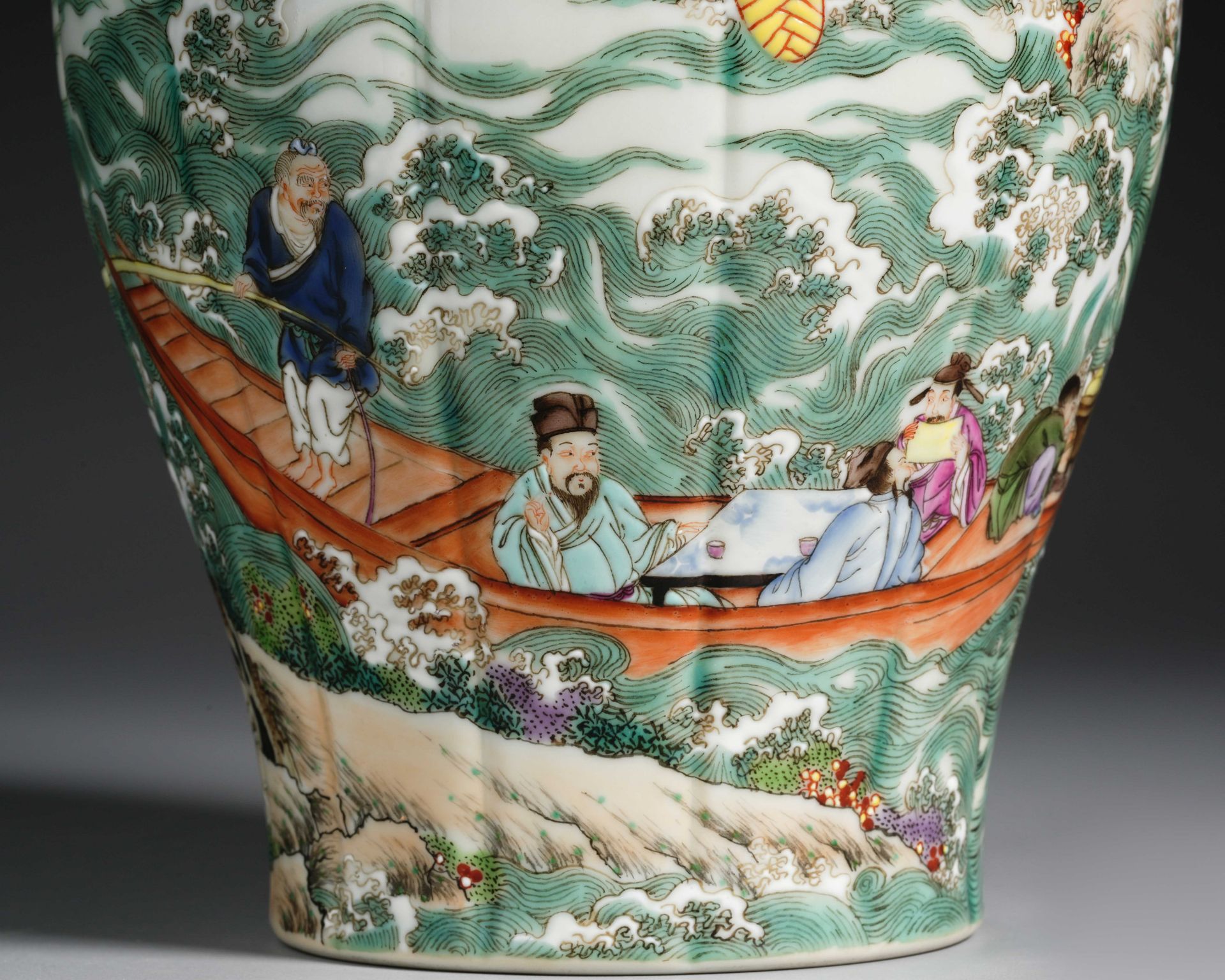 A Chinese Famille Rose Figural Story Vase - Image 3 of 12