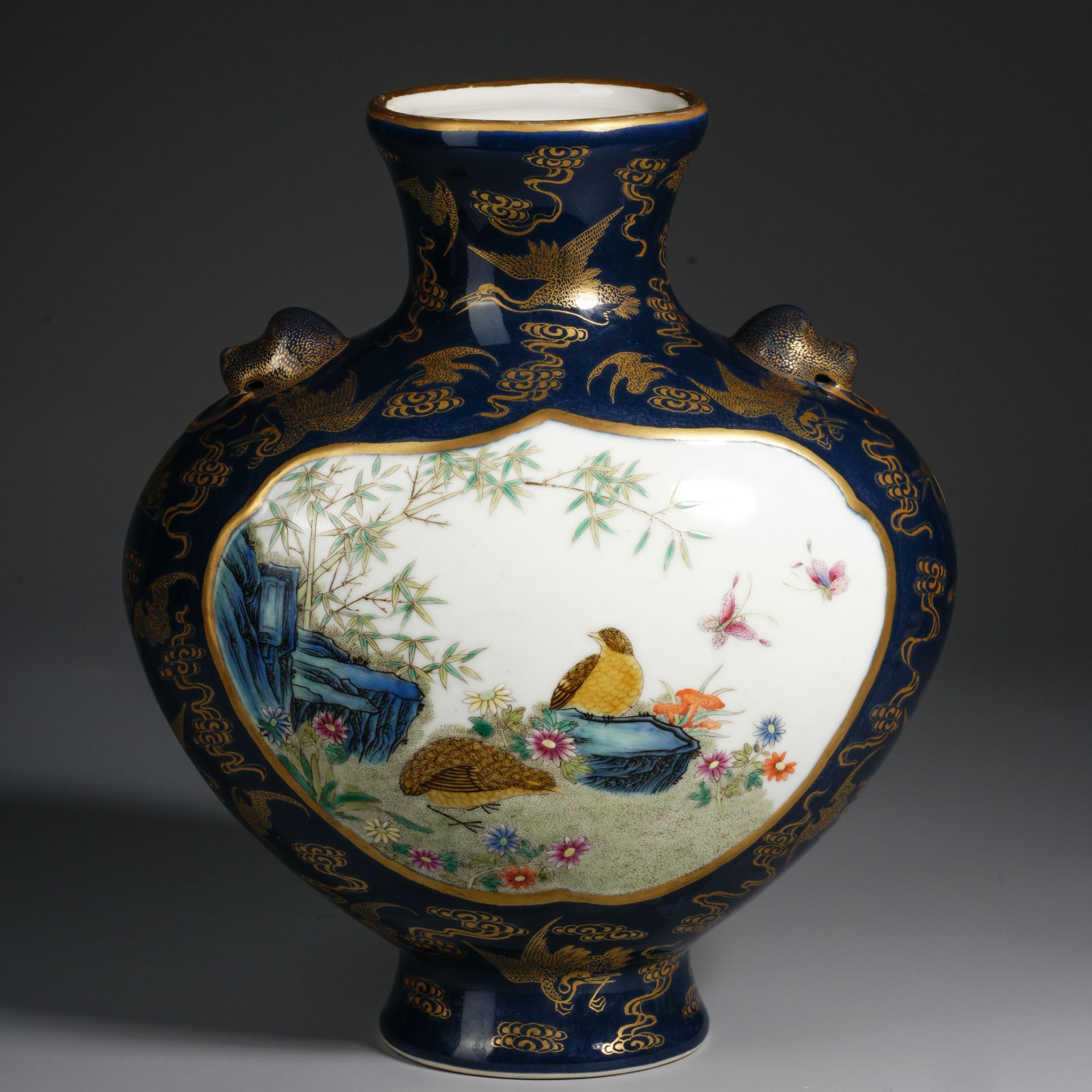 A Chinese Famille Rose and Gilt Bianhu - Image 2 of 12