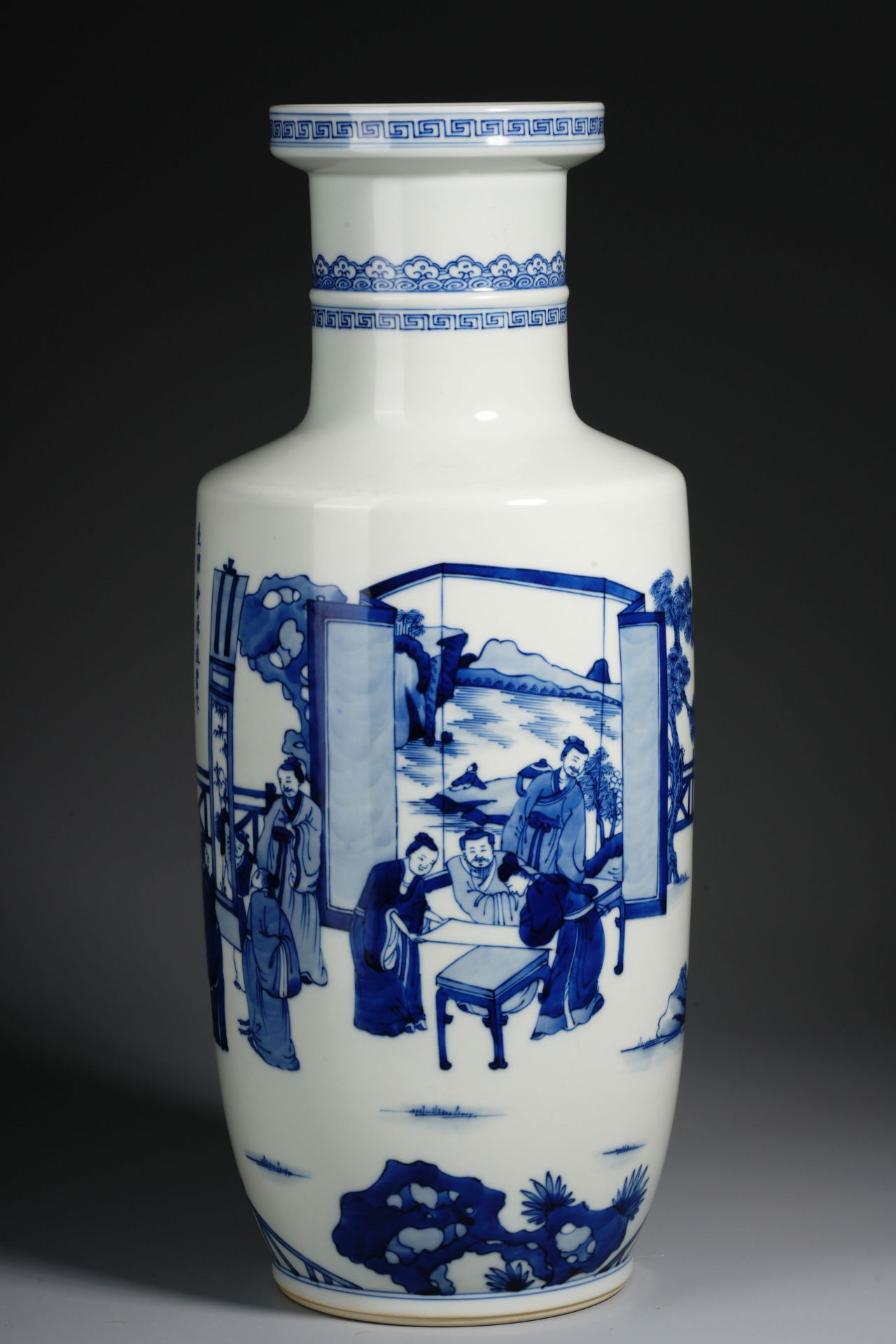 A Chinese Blue and White Figural Story Mallet Vase - Image 7 of 13