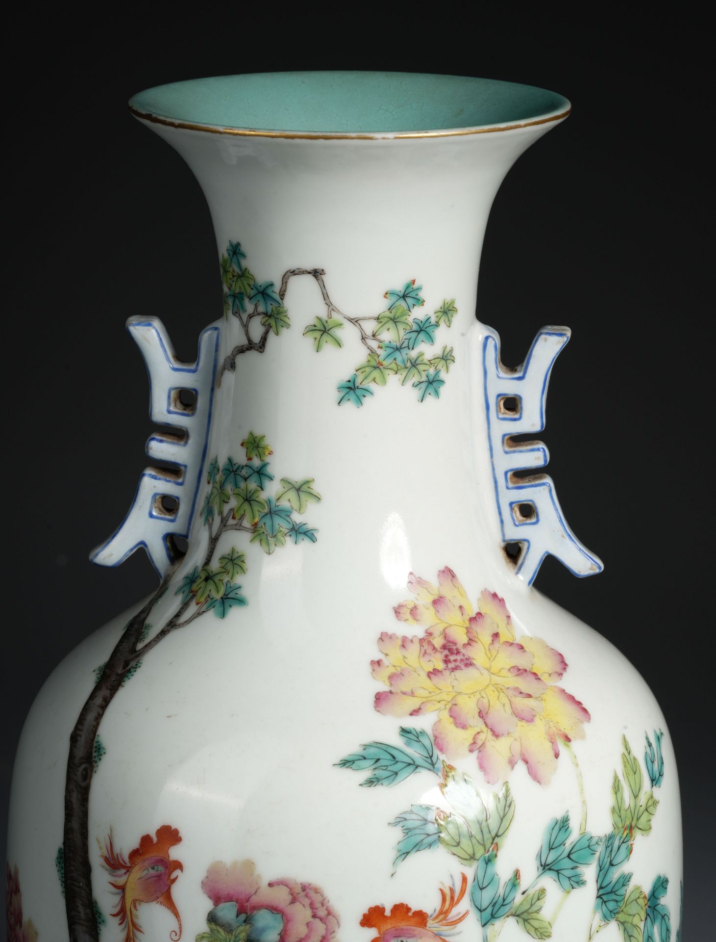 A Chinese Famille Rose Peony Vase - Image 3 of 11