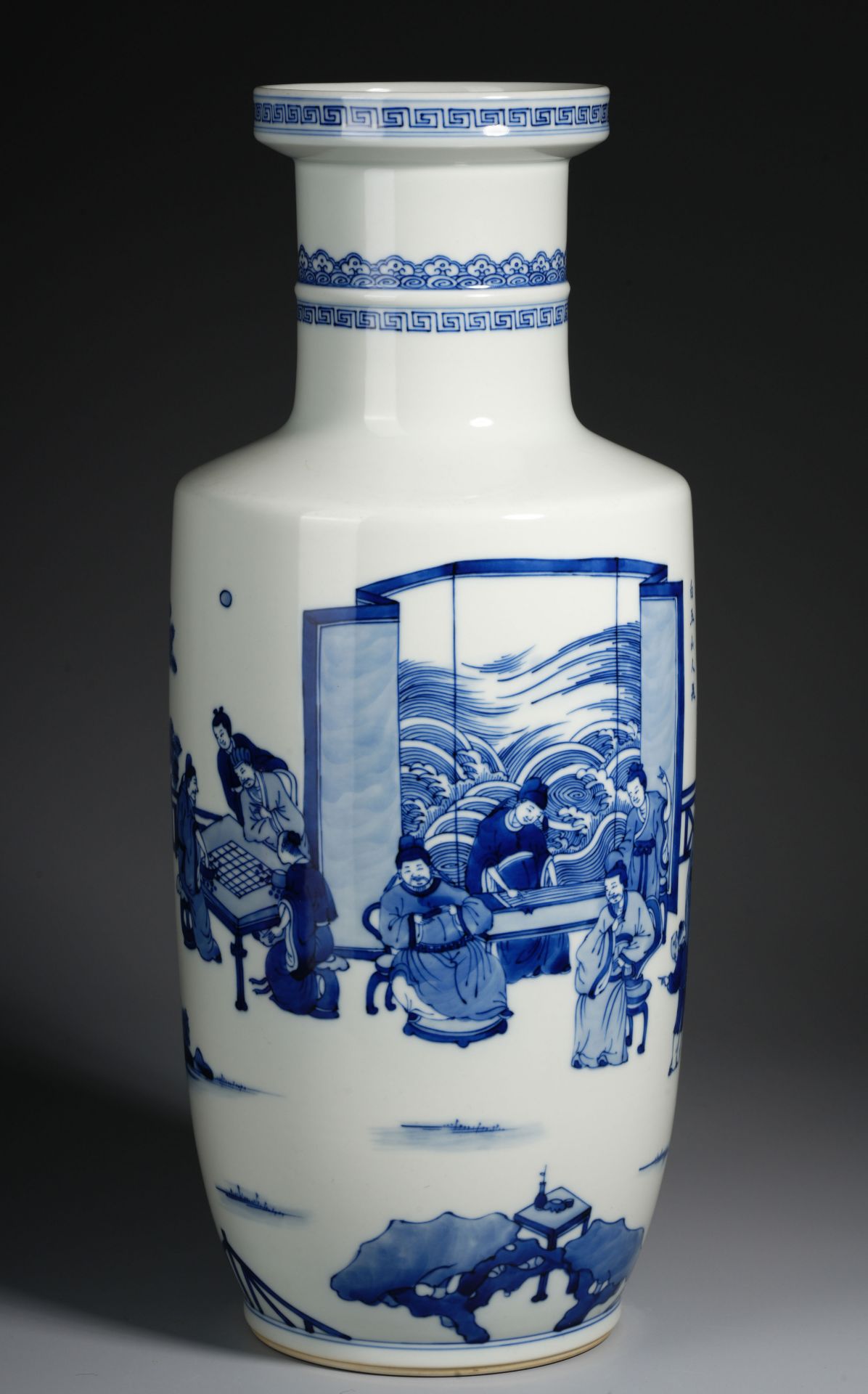 A Chinese Blue and White Figural Story Mallet Vase - Image 2 of 13