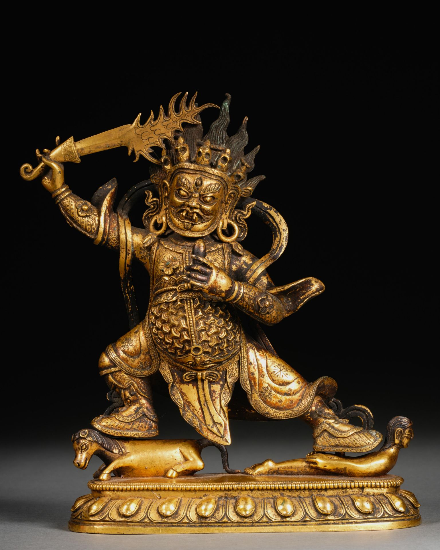 A Tibetan Bronze-gilt Protector - Bild 2 aus 12