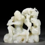 A Chinese Carved Jade Luohan Decoration