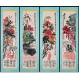 Four Scrolls of Chinese Painting By Wu Changshuo