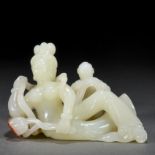 A Chinese Carved Jade Apsaras