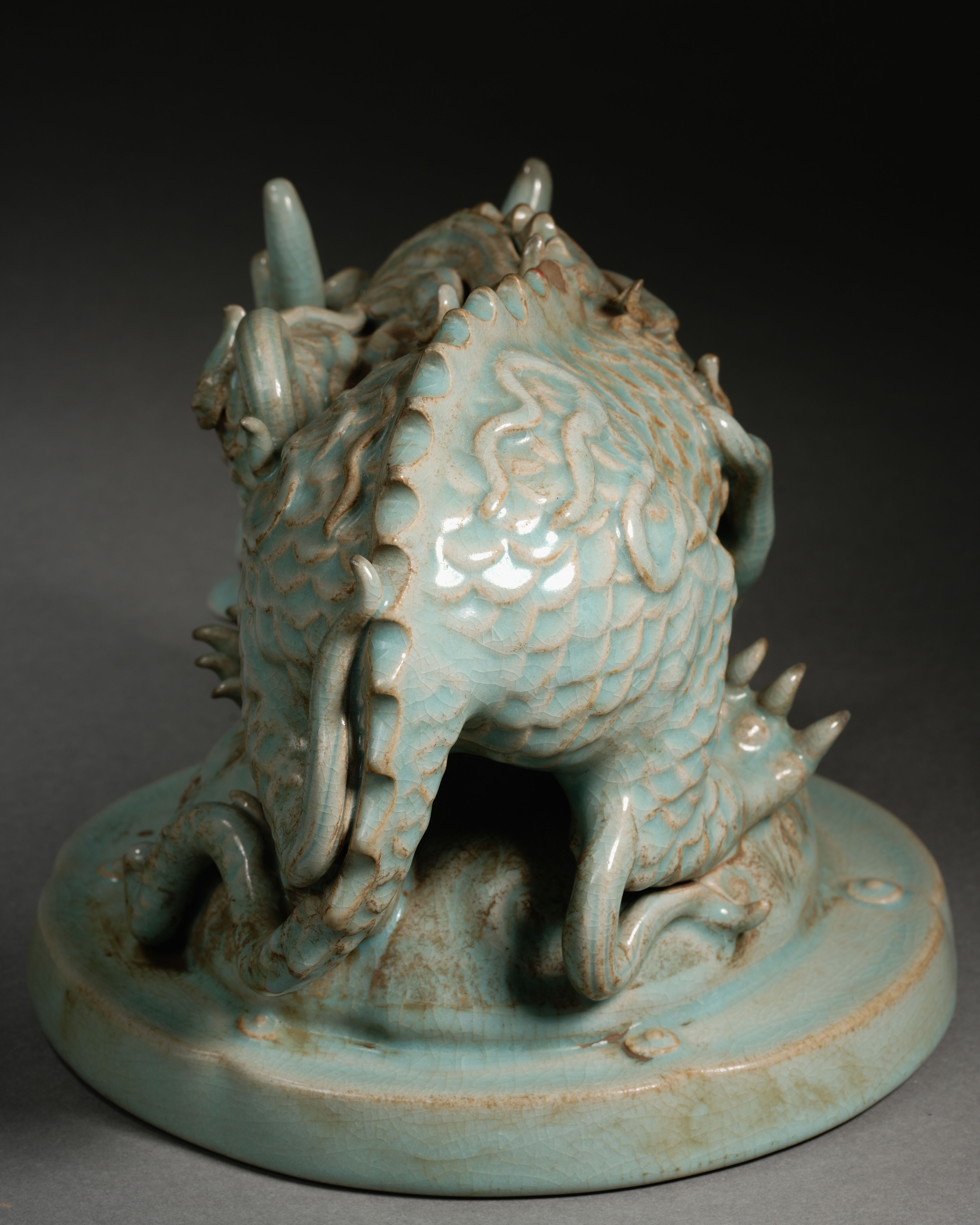 A Chinese Ru-ware Mythical Beast Incense Burner - Image 9 of 13