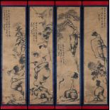 Four Scrolls of Chinese Painting By Ba Dashanren