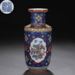 A Chinese Famille Rose and Gilt Mallet Vase
