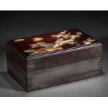 A Chinese Hardstones Inlaid Rosewood Box with Cover