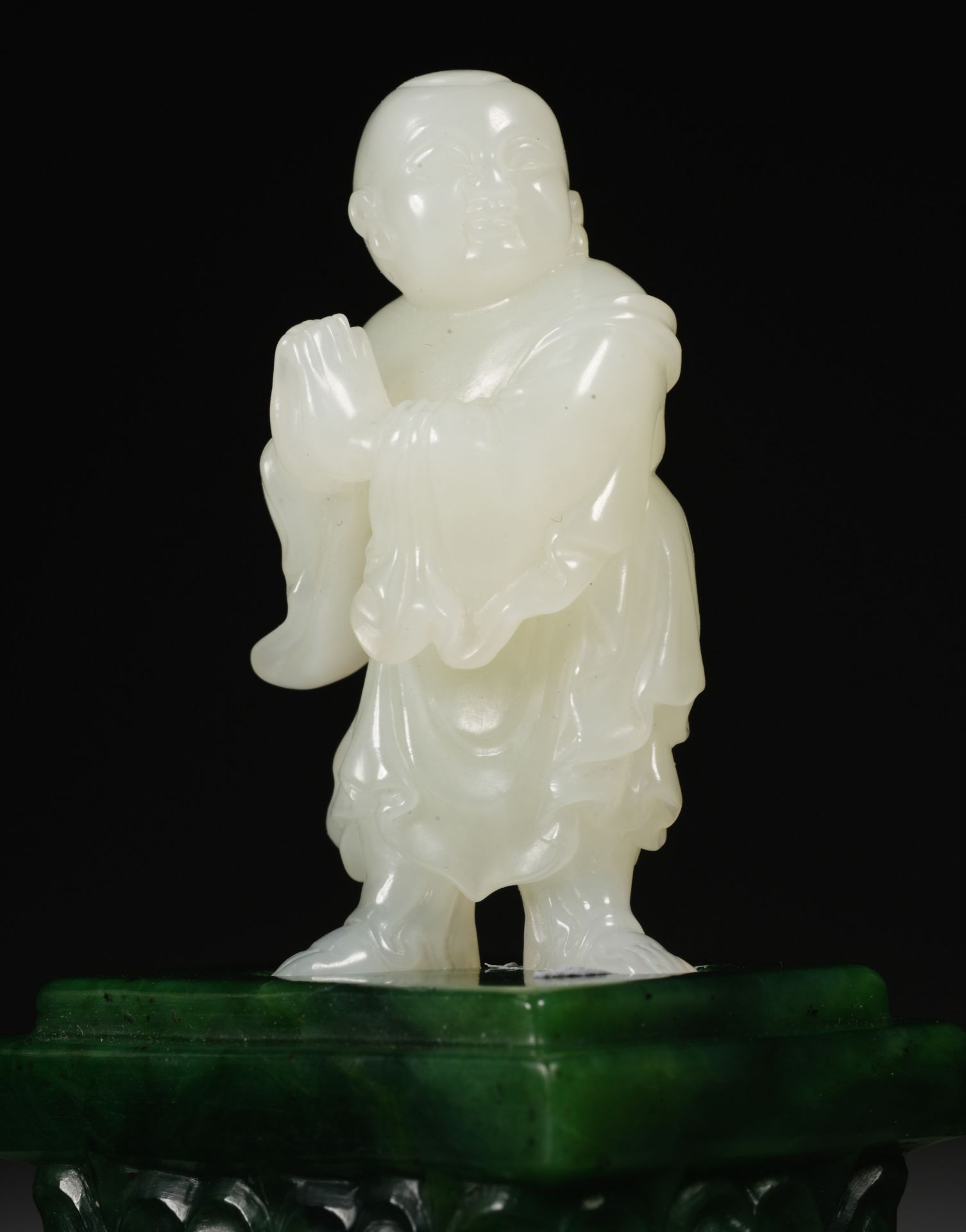A Set of Chinese Carved White Jade Seated Guanyin - Image 17 of 22