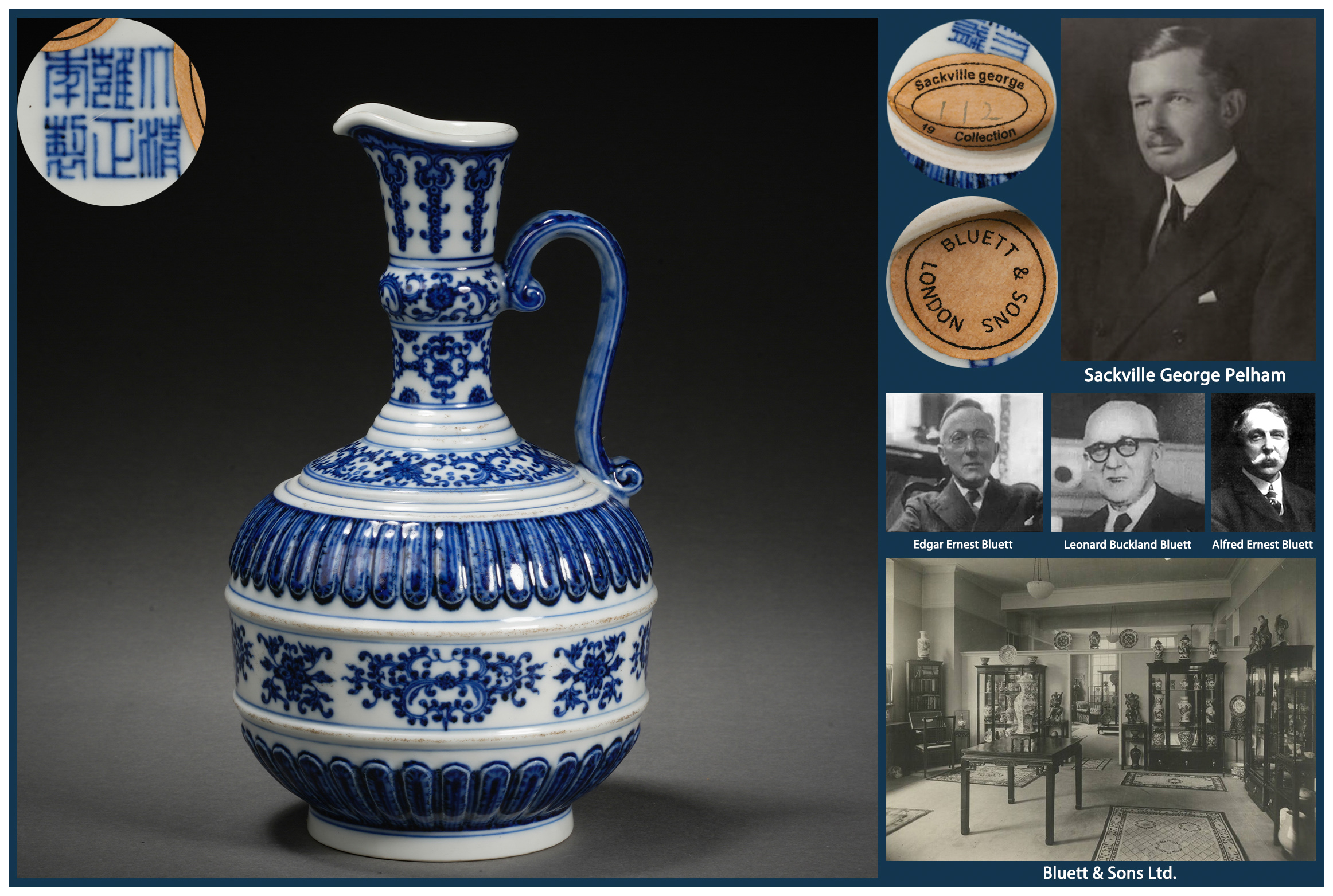 A Chinese Blue and White Floral Scrolls Ewer - Image 2 of 9