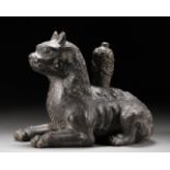 A Chinese Carved Stone Feline