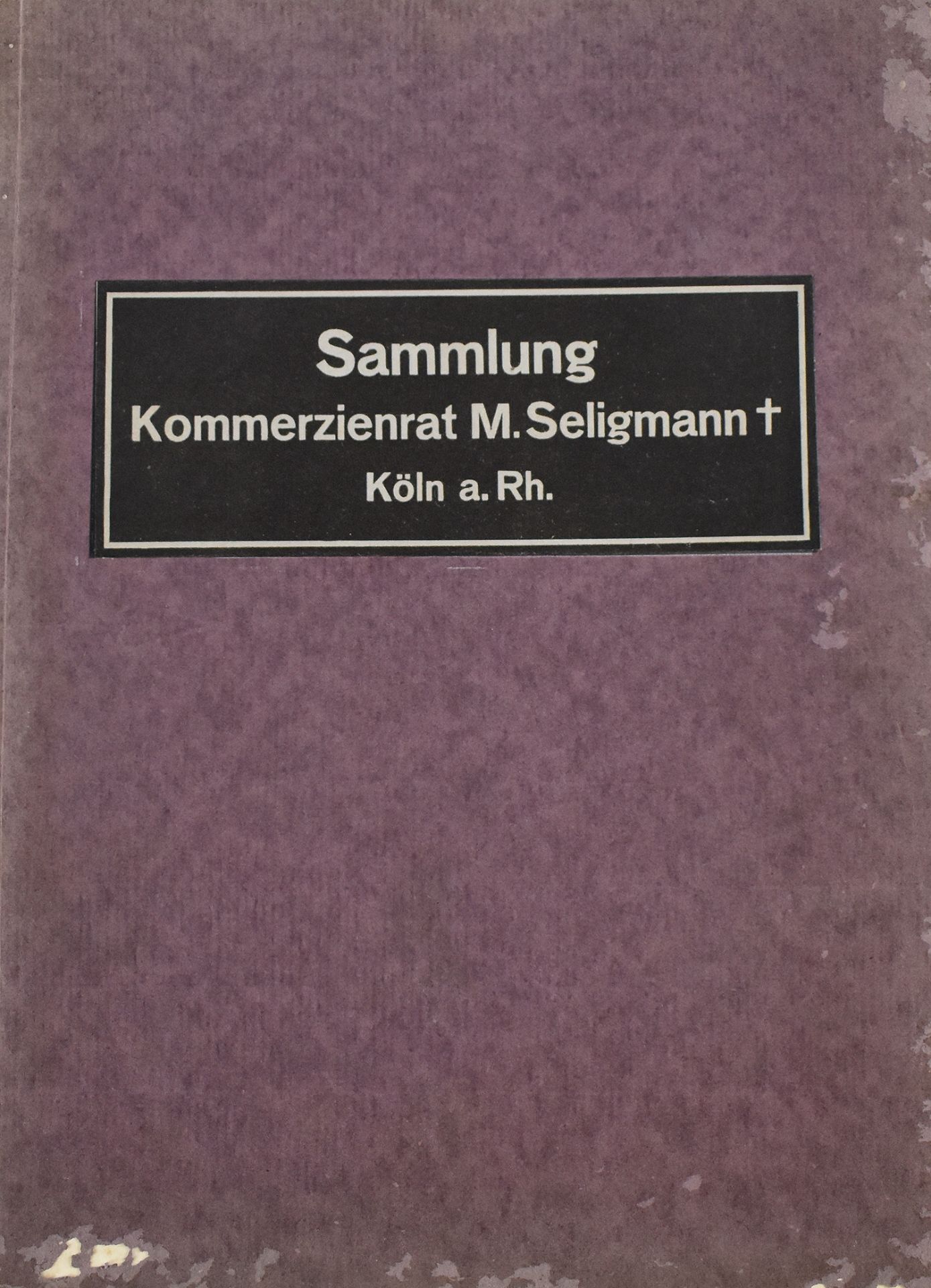 Helbing München 1917. Sammlung Kommerzienrat Moritz Seligmann Köln.