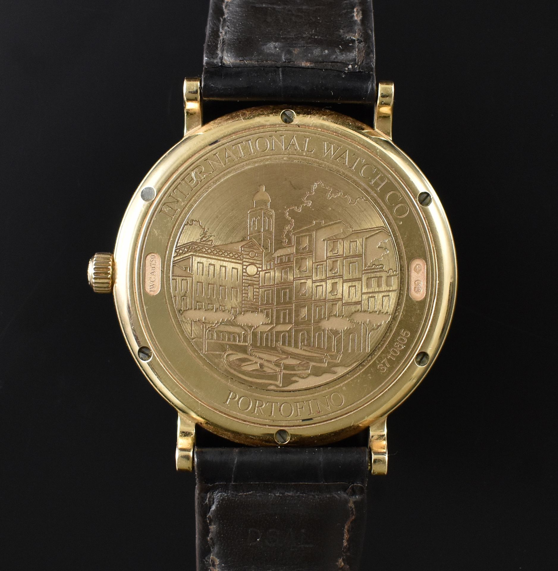 Sehr feine goldene Portofino-Herrenarmbanduhr, - Bild 3 aus 3