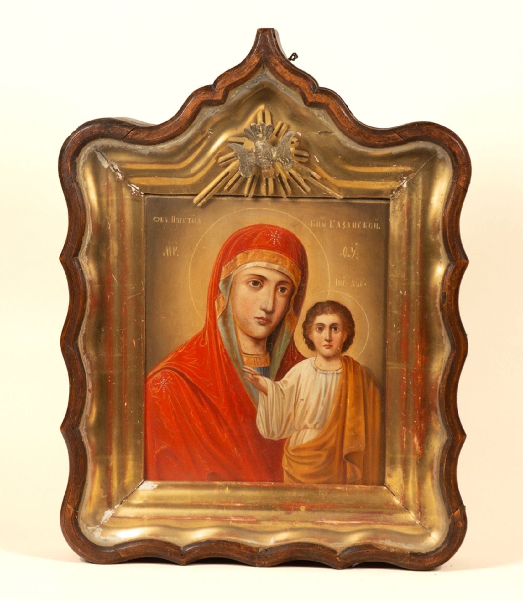 Ikone Kiot. Gottesmutter von Kazan, 55 x 42 cm, Russland, 19. Jh