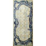 Tischplatte / Wandbild mit Azulejos. 19. Jh. 182 x 73 cm.