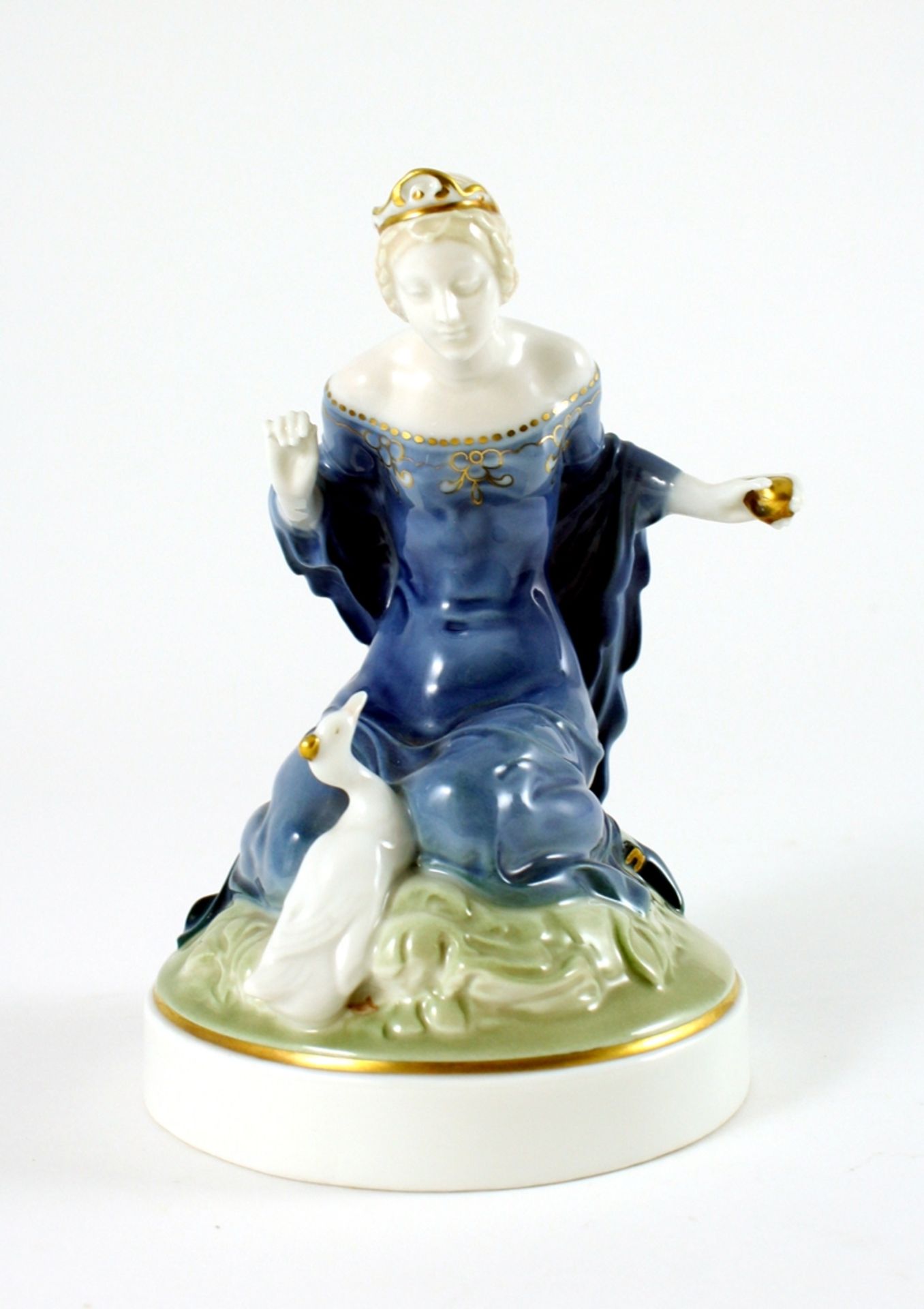 Figurine 'Zwei Prinzessinnen'. Unterglasurstaffage. Formnr. 537. Entwurf Ferdinand Liebermann 1919.