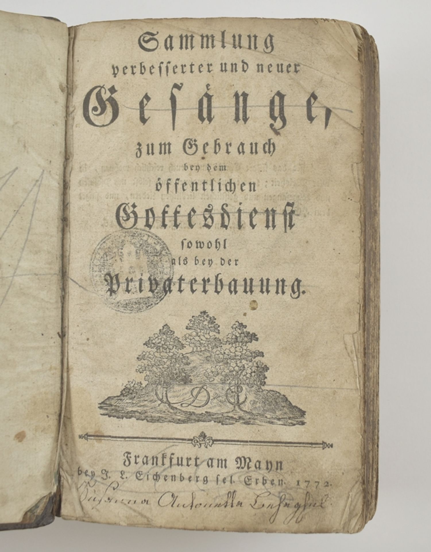 Justus Christoph Krafft. 1732 - 1795. 'Sammlung verbesserter und neuer Gesänge zum Gebrauch bey dem